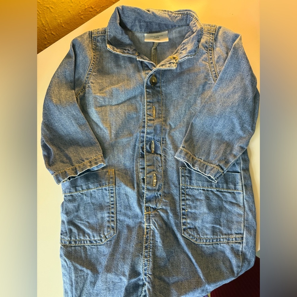 Okie dokie denim baby jumpsuit Size 12 months‎